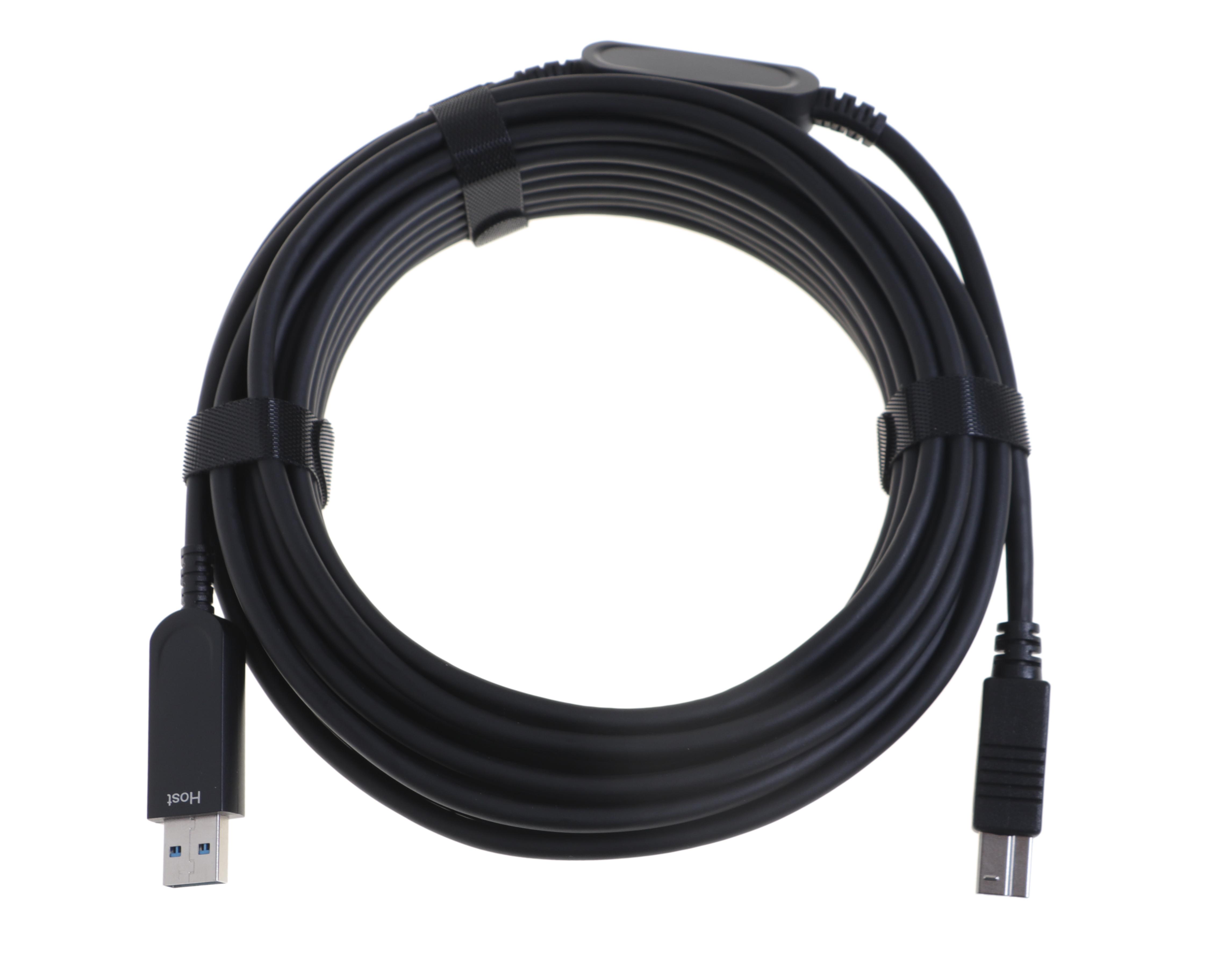 USB 3.2 AM-Type B fiber cable, support backward compatible with USB 2.0(15M Version)